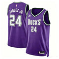 Mens Milwaukee Bucks #24 Jaime Jaquez Jr.  Purple Classic Edition Jersey