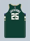 Mens Milwaukee Bucks #25 Kasparas Jakucionis Green Icon Edition Swingman Jersey