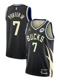 Mens Milwaukee Bucks #7 Kevin Porter Jr. Black Statement Edition Swingman Jersey