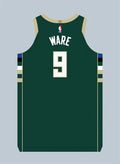 Mens Milwaukee Bucks #9 Kel’el Ware Green Icon Edition Swingman Jersey