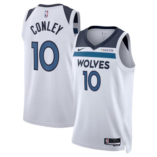 Mens Minnesota Timberwolves #10 Mike Conley Jr. White Association Edition Jersey