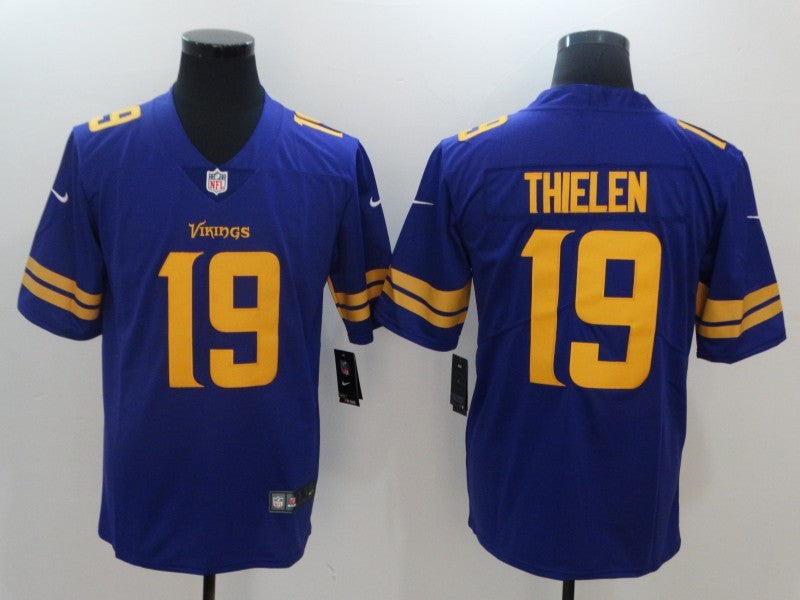 Men’s Minnesota Vikings Adam Thielen #19 Jersey Purple Yellow