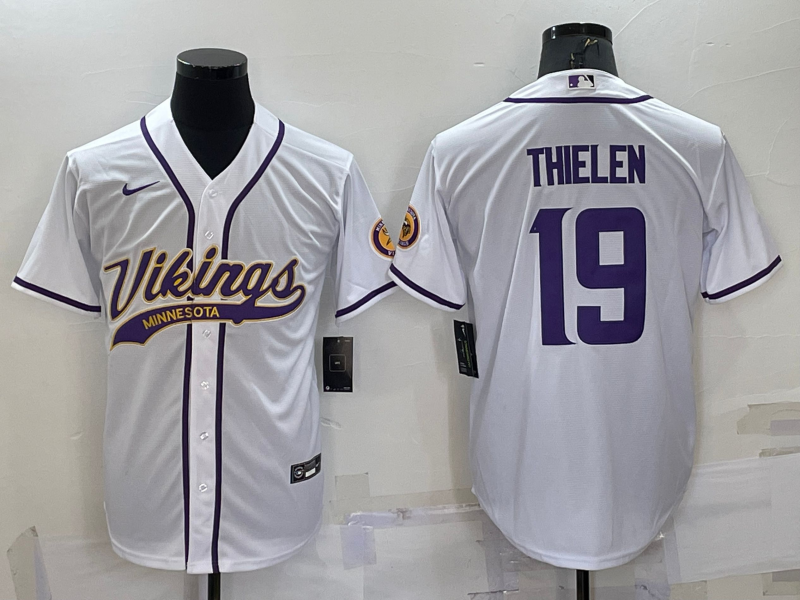 Men’s Minnesota Vikings Adam Thielen #19 White Jersey Joint Edition
