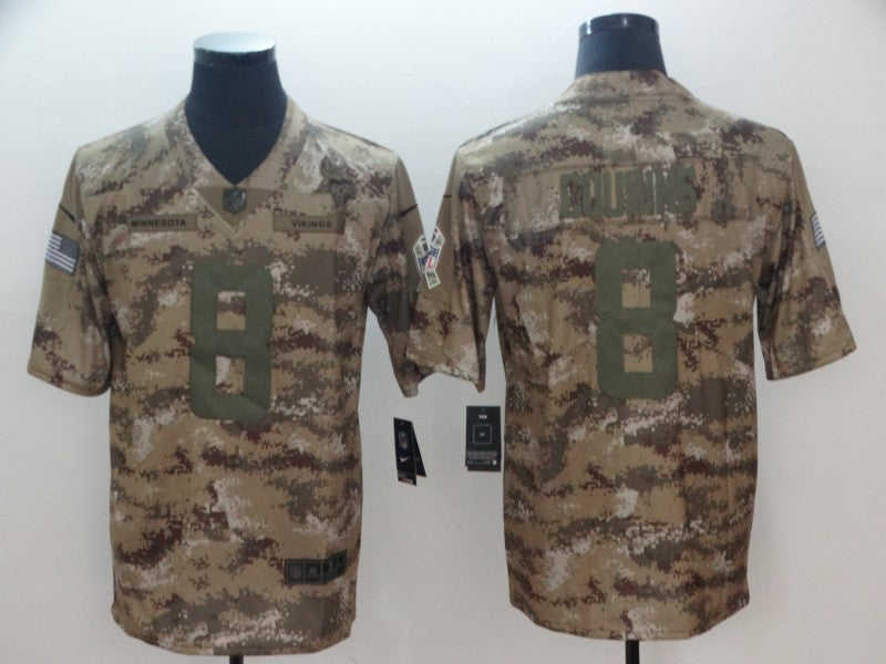 Men’s Minnesota Vikings Kirk Cousins #8 Camouflage Jersey