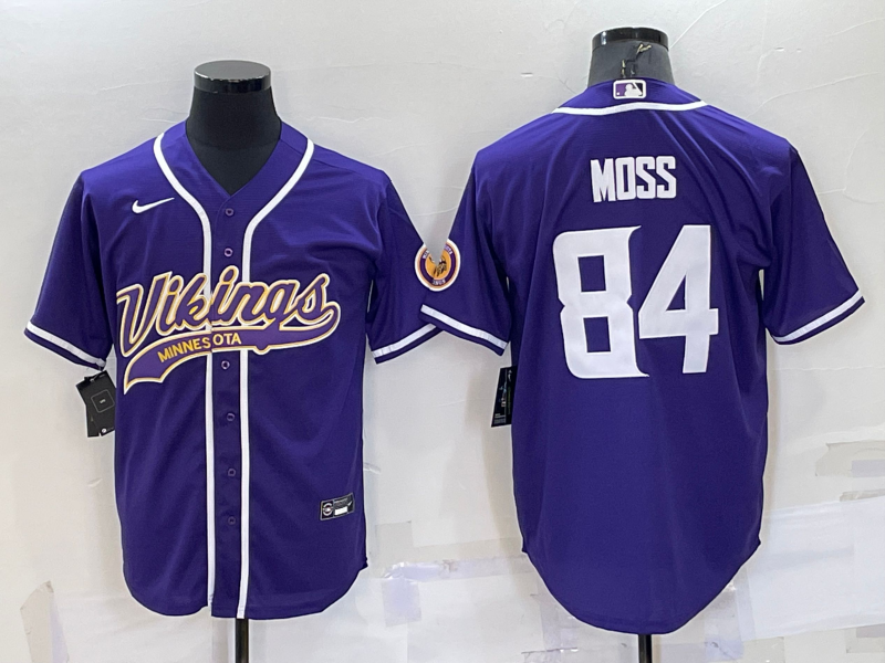 Men’s Minnesota Vikings Randy Moss #84 Purple Jersey Joint Edition