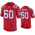 Mens New England Patriots #60 David Andrews Nike Red Alternate Vapor Limited Jersey
