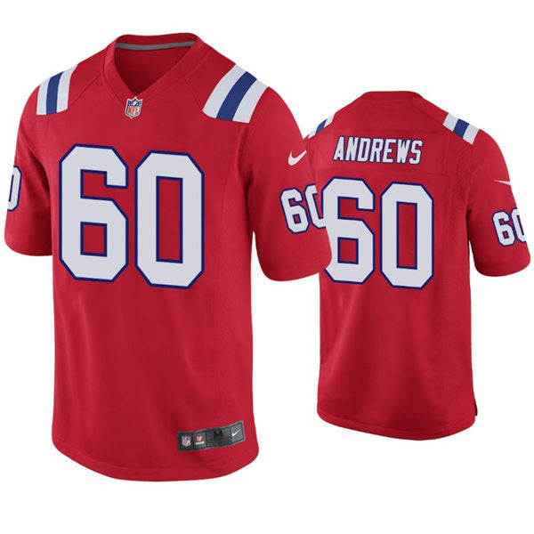 Mens New England Patriots #60 David Andrews Nike Red Alternate Vapor Limited Jersey