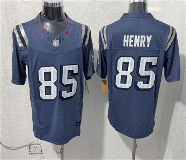 Mens New England Patriots #85 Hunter Henry Storm Blue Rivalries Collection F.U.S.E. Limited Jersey