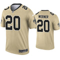 Mens New Orleans Saints #20 Pete Werner Nike Gold Inverted Legend Jersey