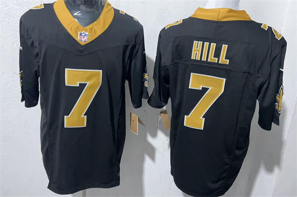 Mens New Orleans Saints #7 Taysom Hill Nike Black Vapor F.U.S.E Limited Jersey