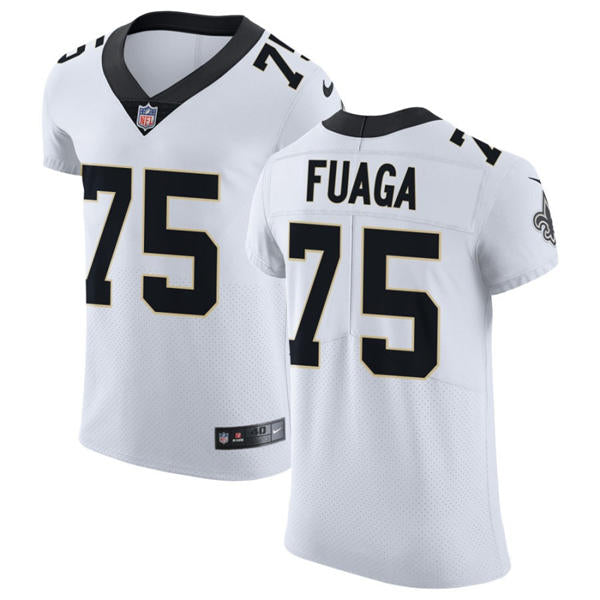 Mens New Orleans Saints #75 Taliese Fuaga Nike White Vapor F.U.S.E Limited Jersey