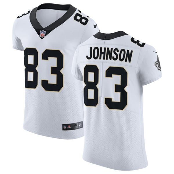 Mens New Orleans Saints #83 Juwan Johnson Nike White Vapor F.U.S.E Limited Jersey