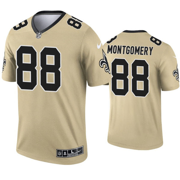 Mens New Orleans Saints #88 Ty Montgomery Nike Gold Inverted Legend Jersey