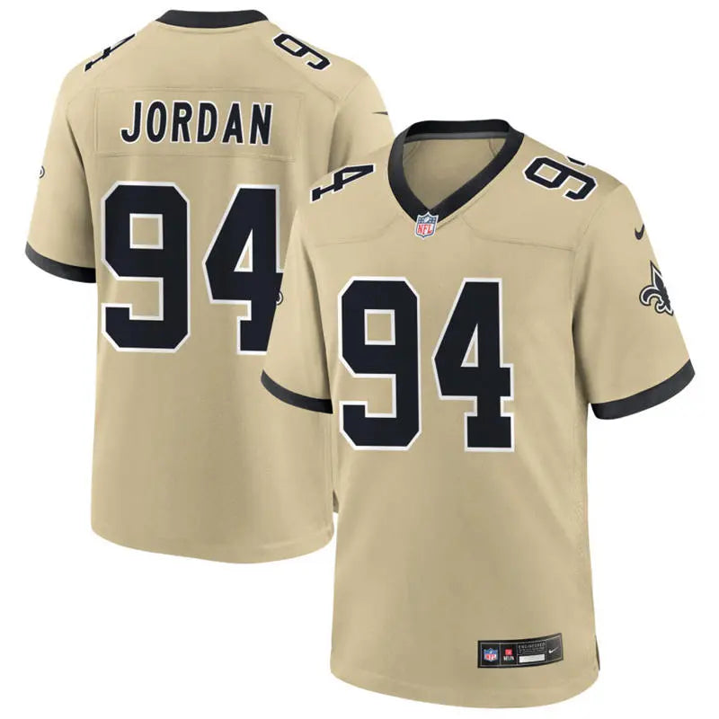 Mens New Orleans Saints #94 Cameron Jordan Nike Gold Gameday Golds Alternate F.U.S.E. Limited Jersey