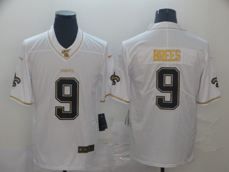 Men’s New Orleans Saints Drew Brees #9 White Jersey