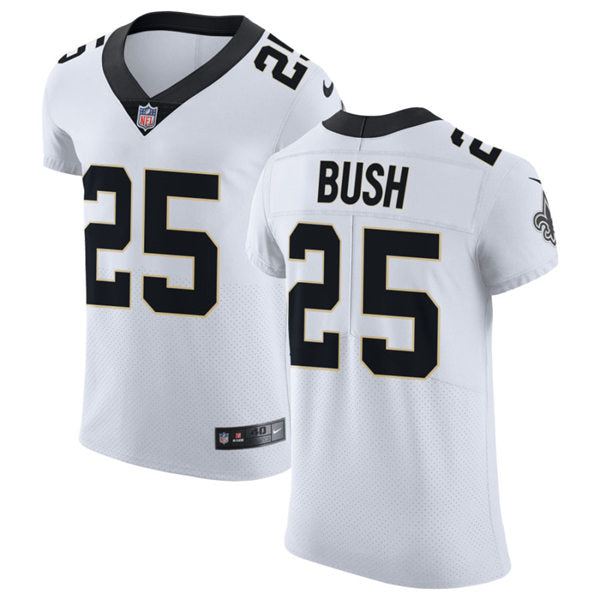 Mens New Orleans Saints Retired Player #25 Reggie Bush Nike White Vapor Untouchable Limited Jersey