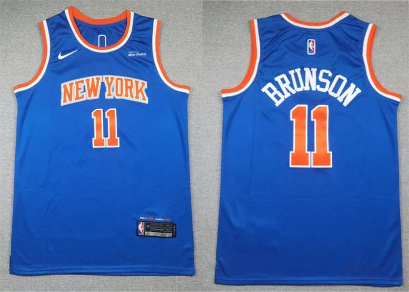 Mens New York Knicks #11 Jalen Brunson Royal Icon Edition Swingman Jersey