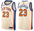 Mens New York Knicks #23 Mitchell Robinson Cream 2025-26 City Edition Swingman Jersey