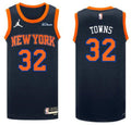 Mens New York Knicks #32 Karl-Anthony Towns Black Statement Edition Jersey