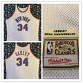 Mens’ New York Knicks #34 Charles Oakley White 1996-97 50th Anniversary Hardwood Classics Throwback Swingman Jersey