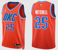 Mens Oklahoma City Thunder #25 Ajay Mitchell Orange Statement Edition Swingman Jersey