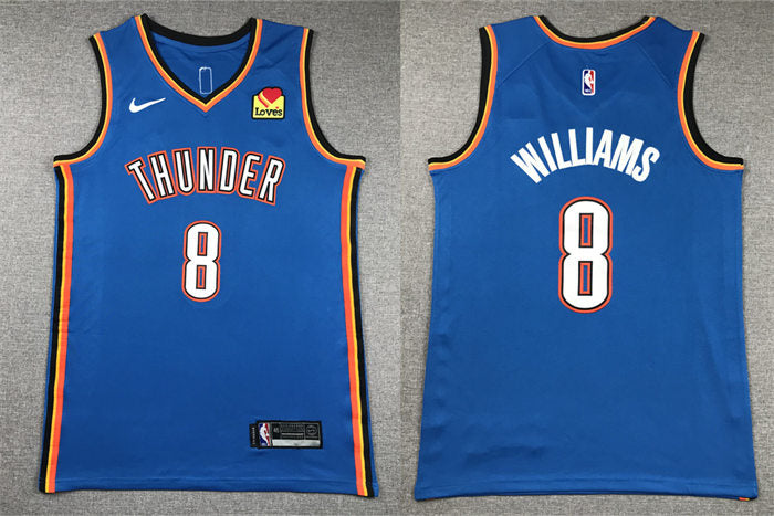 Mens Oklahoma City Thunder #8 Jalen Williams Blue Icon Edition Jersey