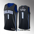 Men’s Orlando Magic #1 Jonathan Isaac 2022-23 Black Icon Edition Player Jersey