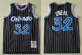 Mens Orlando Magic #32 Shaquille O’neal Black Pinstripe 1994-95 Throwback Jersey