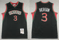 Mens Philadelphia 76ers #3 Allen Iverson Mitchell & Ness Neapolitan Black Hardwood Classic Jersey