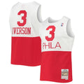 Men’s Philadelphia 76ers #3 Allen Iverson White Red Mitchell & Ness 2003-04 Hardwood Classics Swingman Jersey