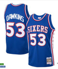 Mens Philadelphia 76ers #53 Darryl Dawkins Mitchell & Ness  Royal 1976-77 Hardwood Classics Swingman Jersey