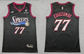 Mens Philadelphia 76ers #77 V. J. Edgecombe Nike Black Hardwood Classics Swingman Jersey