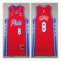 Mens Philadelphia 76ers #8 Paul George Red Statement Swingman Jersey