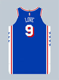 Mens Philadelphia 76ers #9 Caleb Love Nike Blue Icon Edition Swingman Jersey
