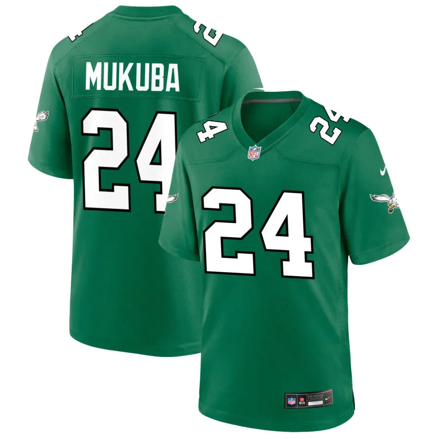 Mens Philadelphia Eagles #24 Andrew Mukuba Nike Kelly Green Retro F.U.S.E. Vapor Limited Jersey