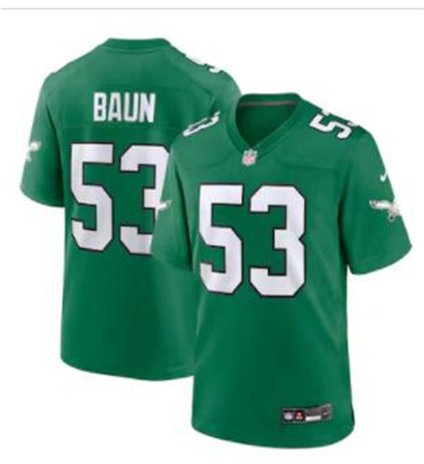 Mens Philadelphia Eagles #53 Zack Baun Nike Kelly Green Retro F.U.S.E. Vapor Limited Jersey
