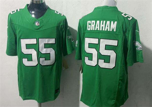 Mens Philadelphia Eagles #55 Brandon Graham 2023 Nike Kelly Green 1996 Retro Jersey