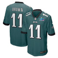 Men’s Philadelphia Eagles A.J. Brown #11 Midnight Green Super Bowl LVII Patch Jersey
