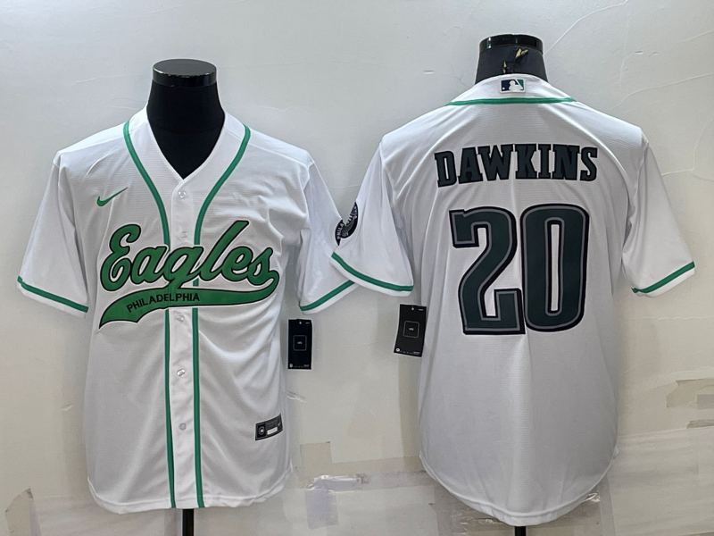 Men’s Philadelphia Eagles Brian Dawkins #20 White Jersey Joint Edition