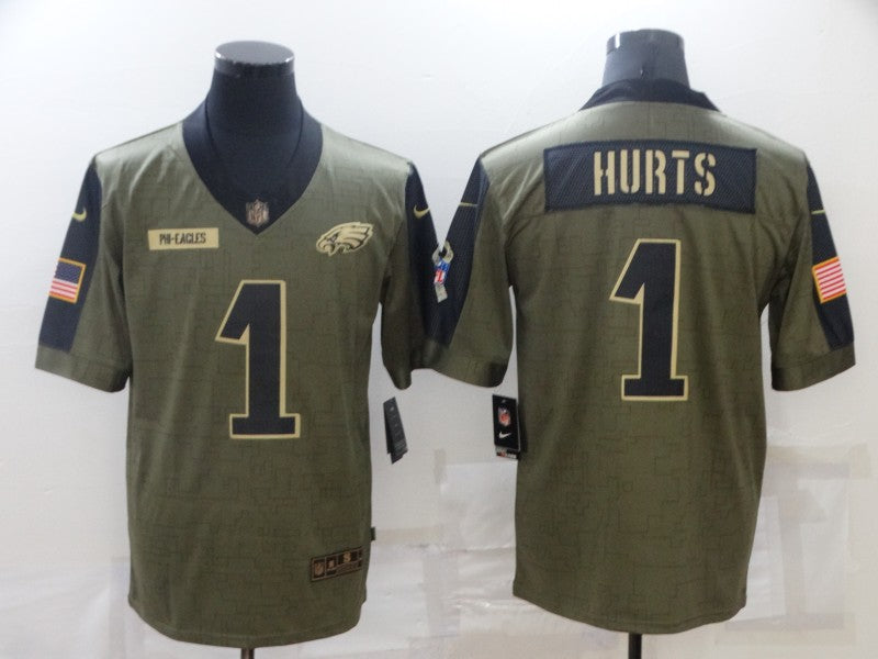 Men’s Philadelphia Eagles Jalen Hurts #1 Brown Jersey