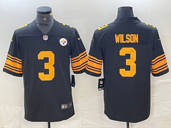 Men’s Pittsburgh Steelers #3 Russell Wilson Nike Black Alternate 2 Vapor F.U.S.E. Limited Jersey