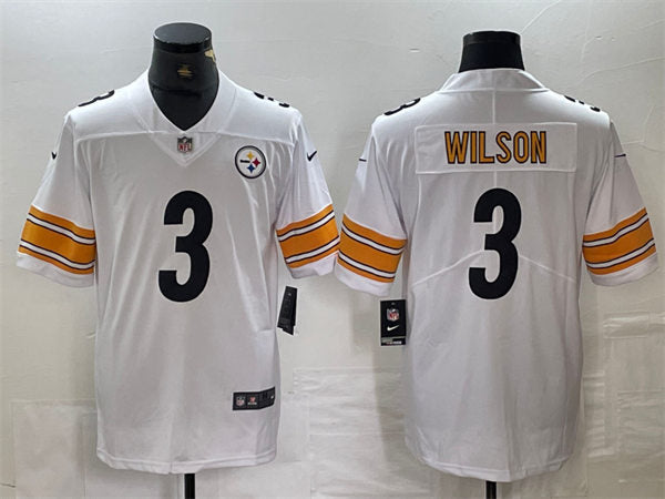 Men’s Pittsburgh Steelers #3 Russell Wilson Nike White Vapor F.U.S.E. Limited Jersey