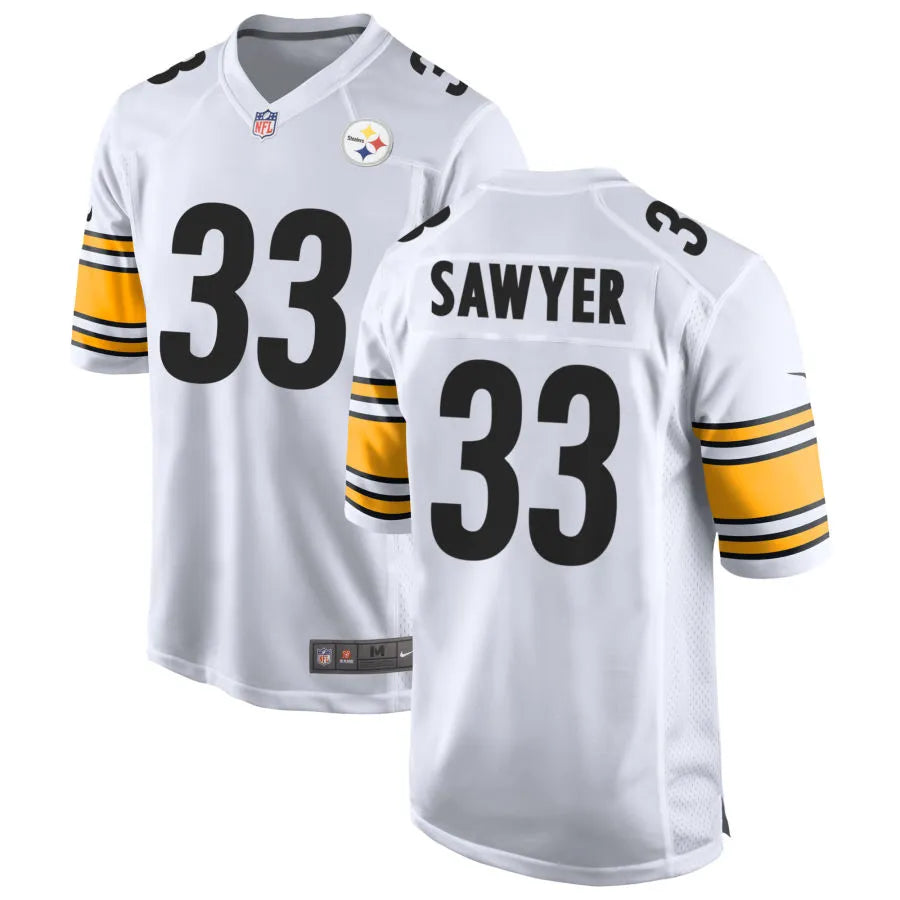 Men’s Pittsburgh Steelers #33 Jack Sawyer Nike White Vapor F.U.S.E. Limited Jersey