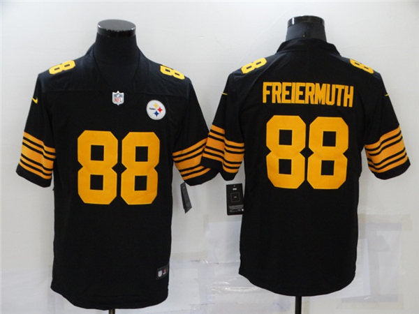 Mens Pittsburgh Steelers #88 Pat Freiermuth Nike Black Color Rush Vapor Untouchable Jersey