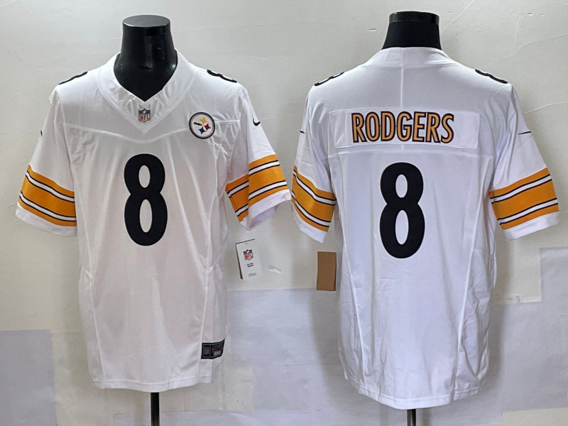 Men’s Pittsburgh Steelers Aaron Rodgers #8 White Jersey