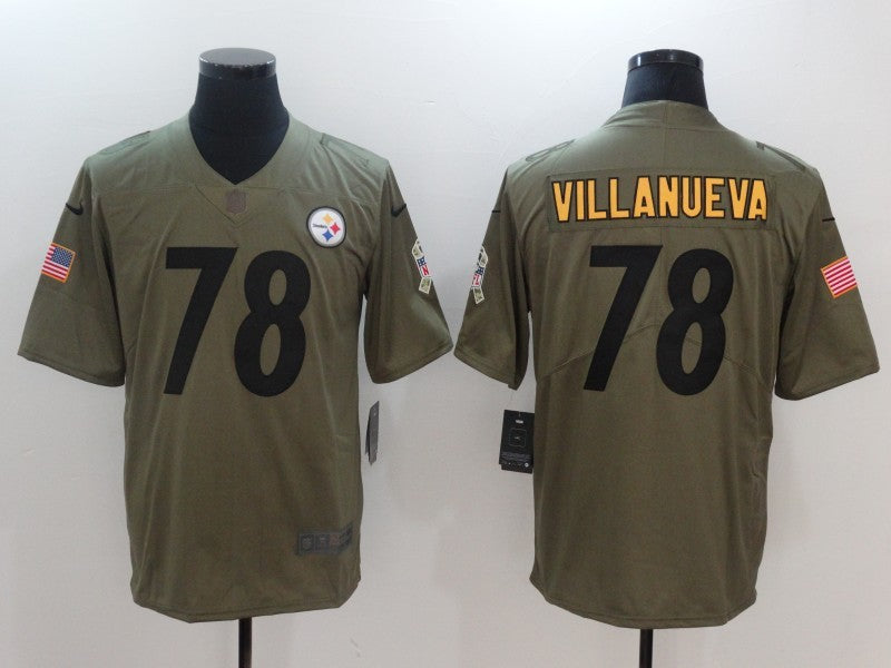 Men’s Pittsburgh Steelers Alejandro Villanueva #78 Brown Jersey