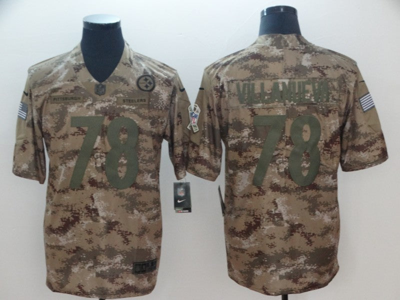 Men’s Pittsburgh Steelers Alejandro Villanueva #78 Camouflage Jersey