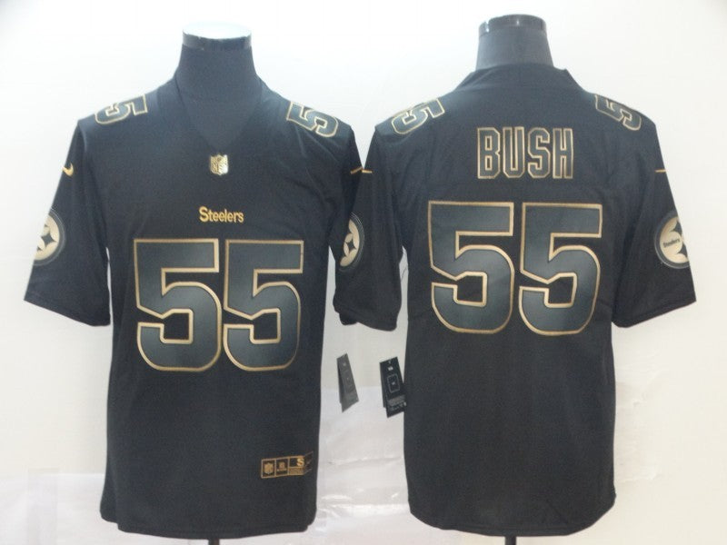 Men’s Pittsburgh Steelers Devon Bush Jr. #55 Black Jersey