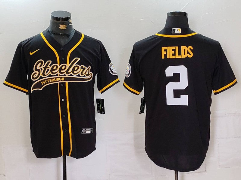 Men’s Pittsburgh Steelers Justin Fields #2 Black Jersey