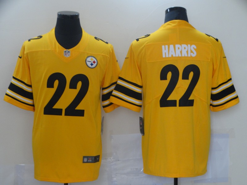 Men’s Pittsburgh Steelers Najee Harris #22 Gold Inverted Team Jersey